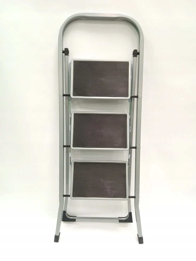SONGMICS sulankstomos plieninės 3 pakopų kopėčios su rankena, 150 kg, GSL003GY01