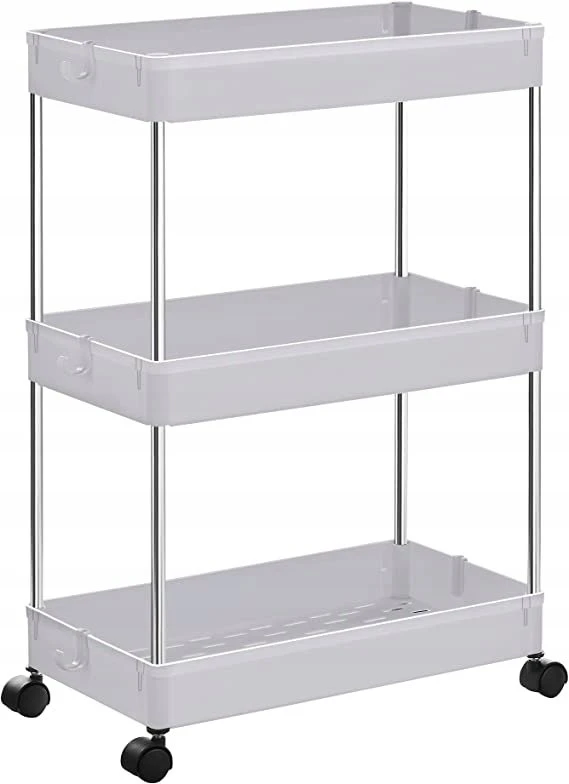 Songmics 3 lygių virtuvės vežimėlis Baltas