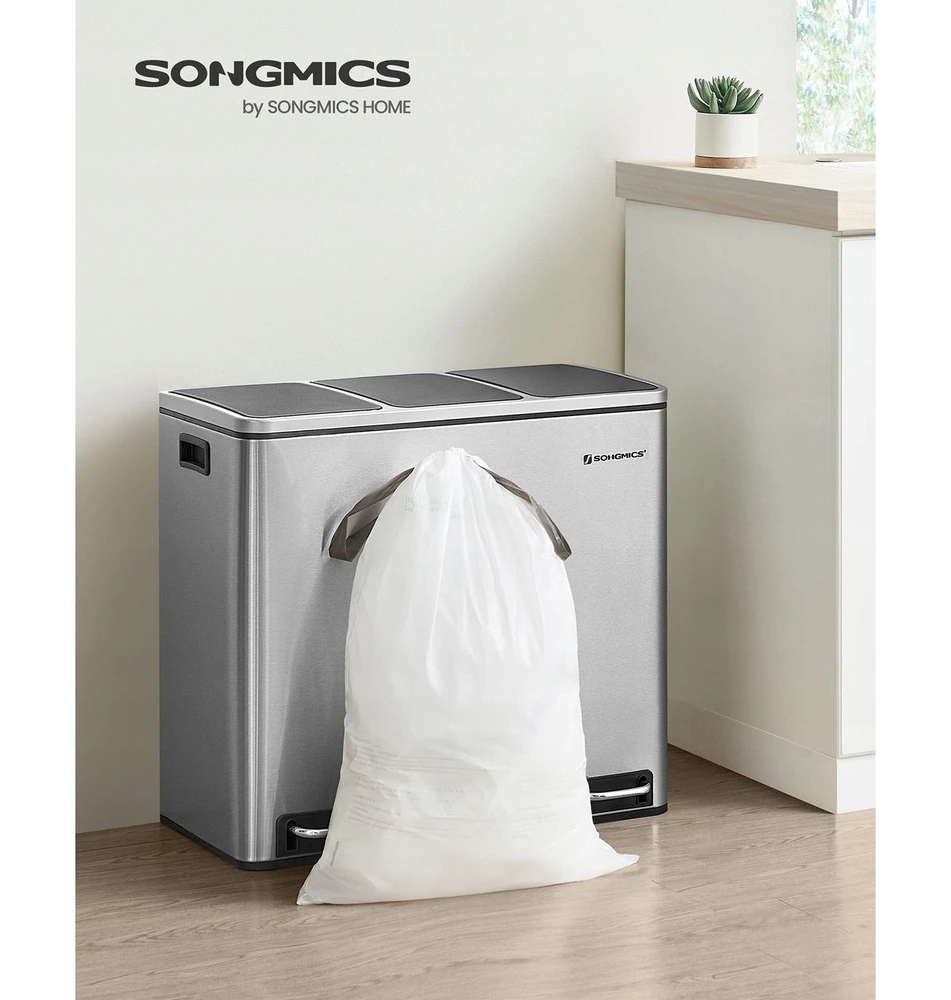 Songmics 15-20 litrų talpos šiukšliadėžių įdėklai su virvele 3 x 40 vnt.