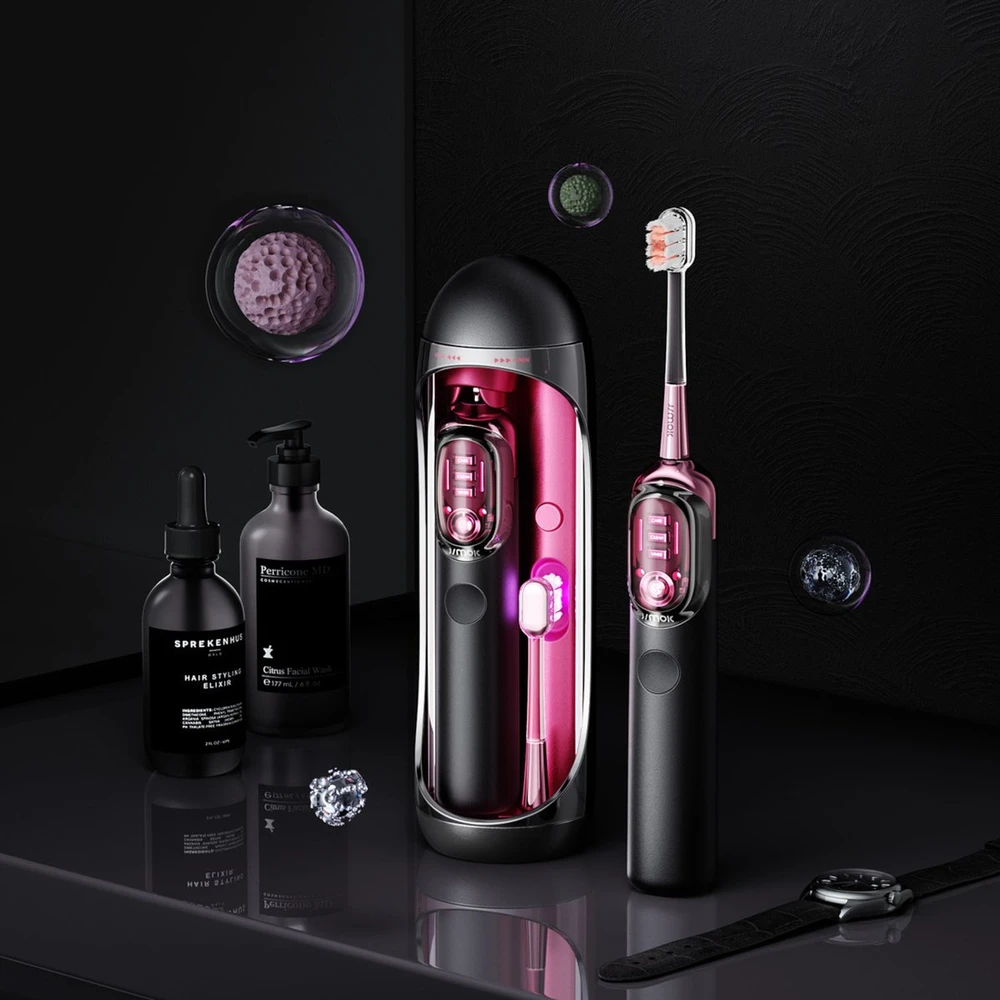 Dantų šepetėlis Šepetėlis Jimok Soniczna do zębów Jimok J7 Pro Dream Blackbery IPX7 4 antgaliai