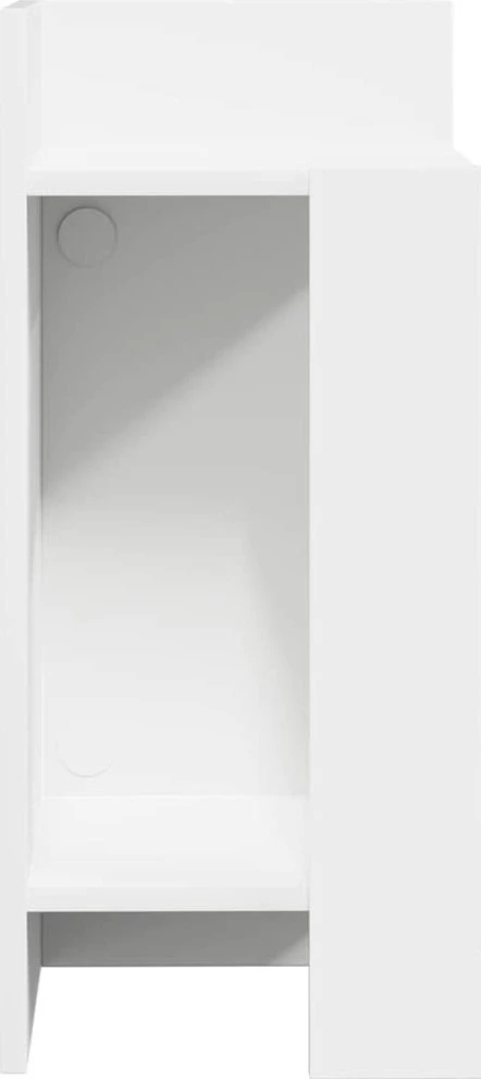 Šoniniai staliukai su lentyna, 2vnt., balti, 25,5x27x60cm