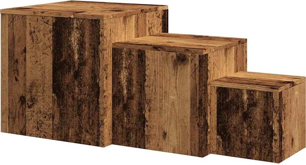šoniniai staliukai 3 vnt Old Wood Engineered Wood