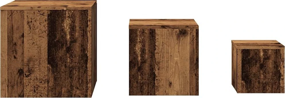 šoniniai staliukai 3 vnt Old Wood Engineered Wood