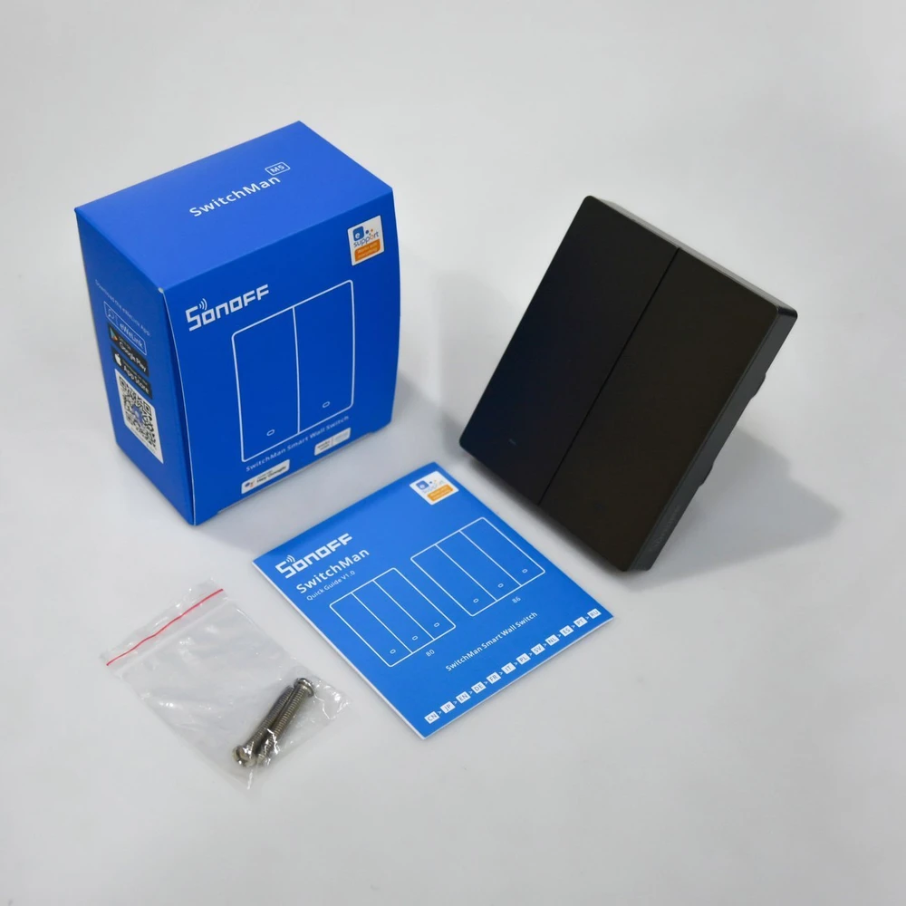 SONOFF M5 2 klavišų sieninis jungiklis 80mm pločio M5-2C-80