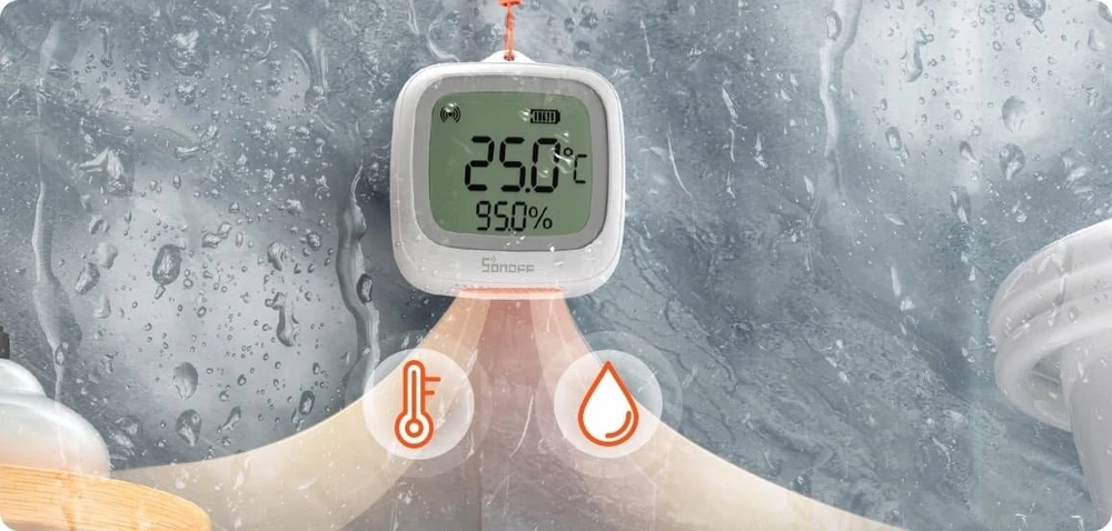 Sonoff SNZB-02WD Zigbee 3.0 temperatūros ir drėgmės belaidis sensorius IP65
