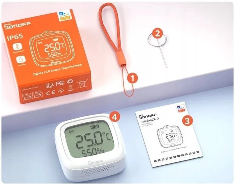 Sonoff SNZB-02WD Zigbee 3.0 temperatūros ir drėgmės belaidis sensorius IP65