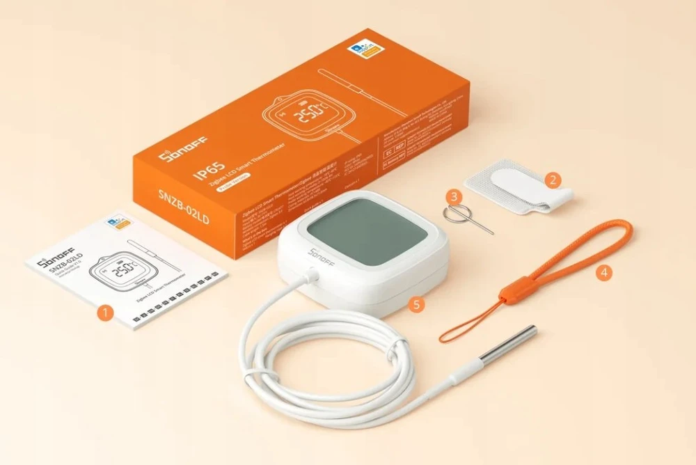 Sonoff SNZB-02LD Zigbee 3.0 temperatūros belaidis sensorius IP65