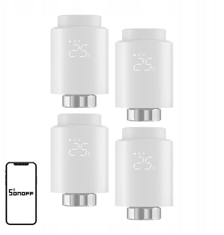 SONOFF ZigBee TRVZB termostatinė galvutė, 4 vnt. pakuotėje