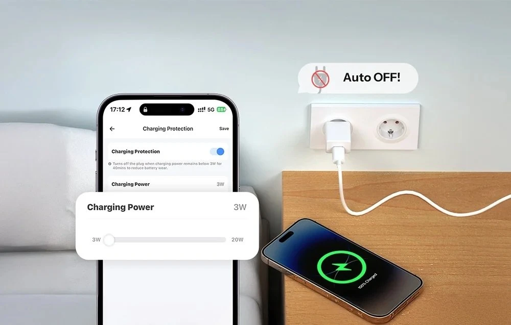„Sonoff WS01TPF-E“ išmanusis sieninis WiFi lizdas (F tipo)