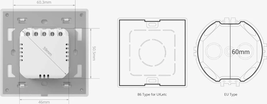 Sonoff TX Ultimate WiFi eWelink remote jutiminis 3 kanalų jungiklis