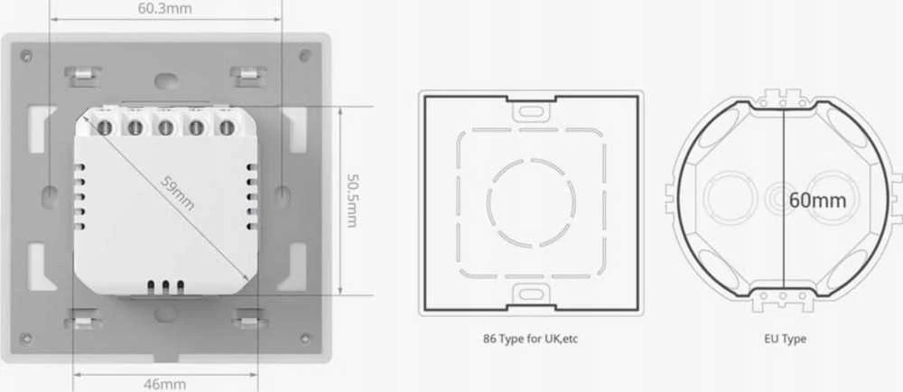 Sonoff TX Ultimate WiFi eWelink remote jutiminis 2 kanalų jungiklis