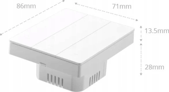 SONOFF M5 2 klavišų sieninis jungiklis 86mm pločio baltas M5-2C-86