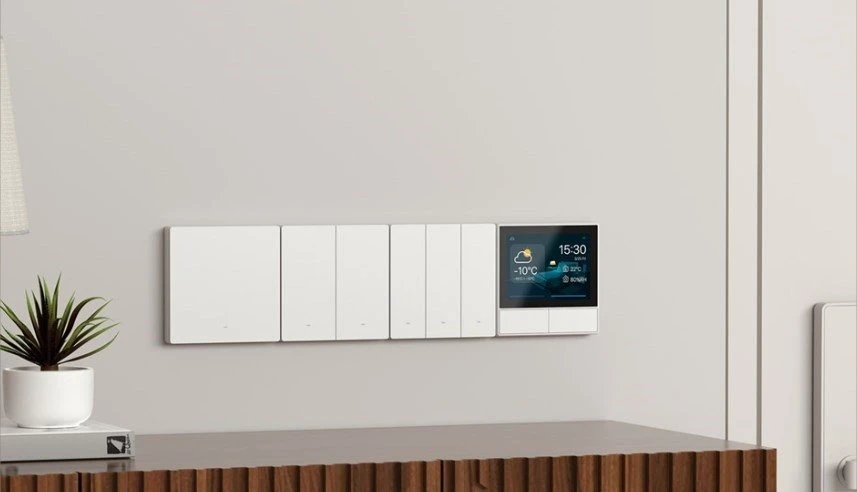 SONOFF M5 3 klavišų sieninis jungiklis 86mm pločio baltas M5-3C-86