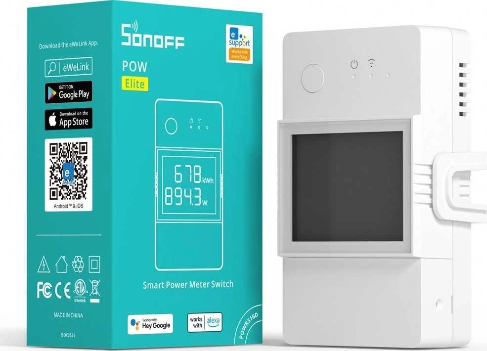 SONOFF POW Elite 16A 1 kanalo relė su elektros sanaudų matavimu (POWR316D Elite)