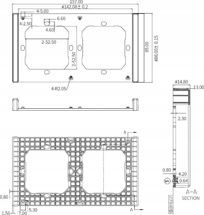 SONOFF 2 vietų baltas rėmelis M5-80W jungikliams