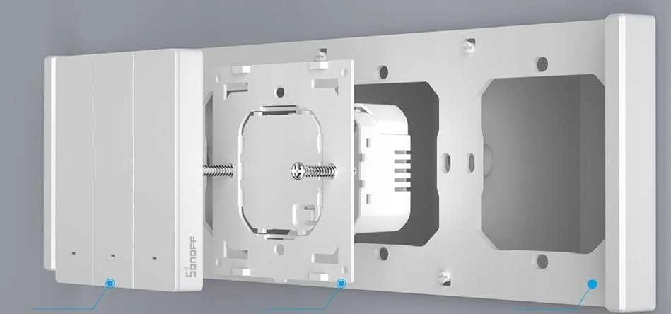 SONOFF 2 vietų baltas rėmelis M5-80W jungikliams