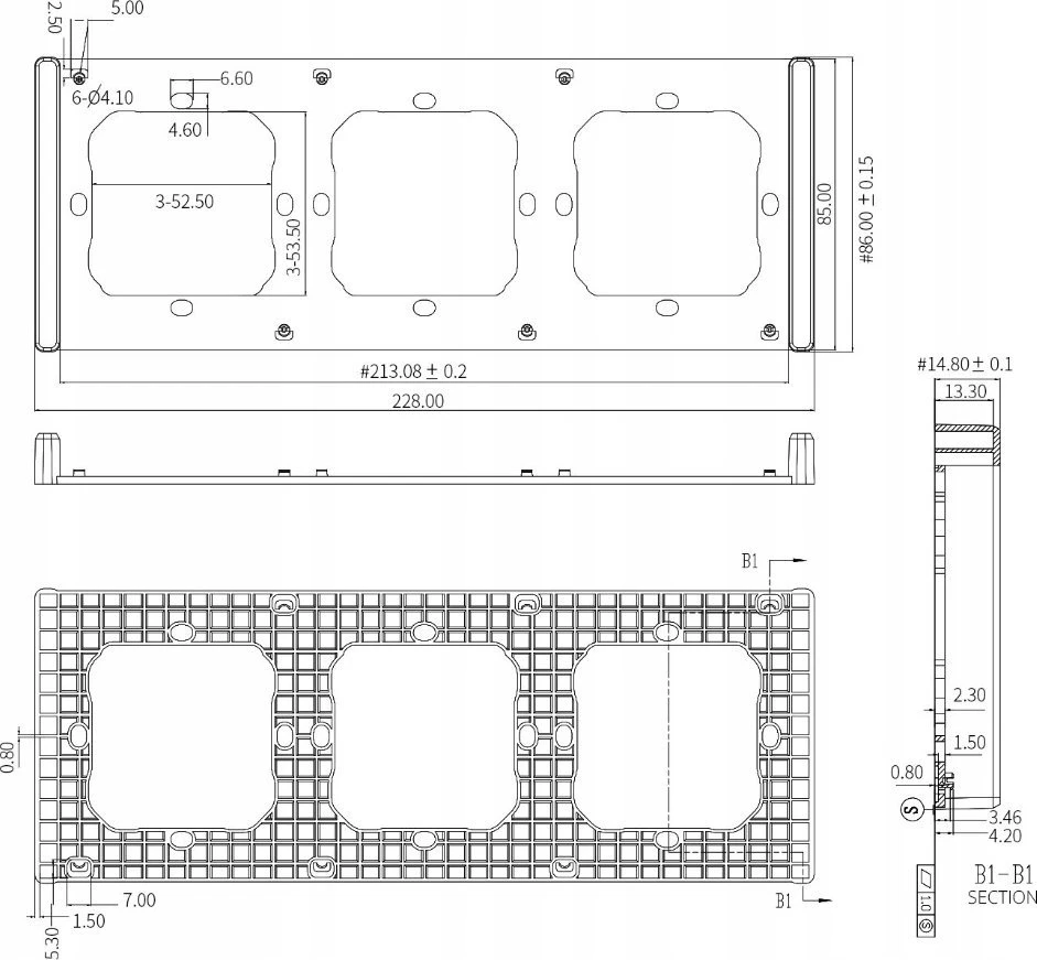 SONOFF 3 vietų baltas rėmelis M5-80W jungikliams