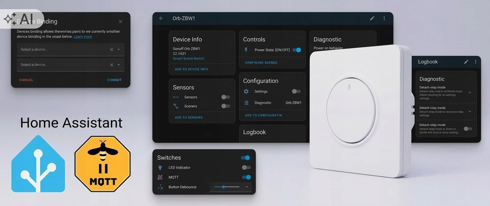 Sonoff Smart Przełącznik Ścienny 1-Kanałowy ZigBee ZBMINIR2-E Orb-ZBW1