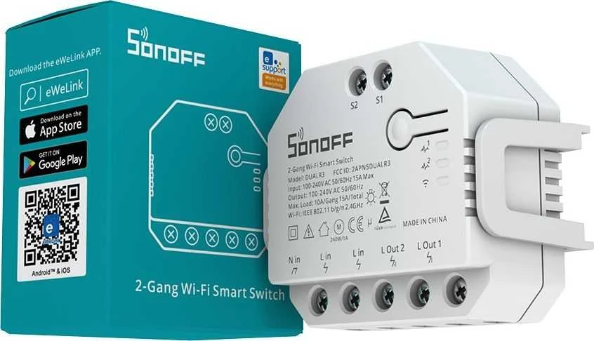 Išmanusis jungiklis WiFi Sonoff Dual R3