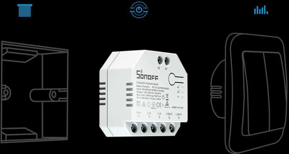 Išmanusis jungiklis WiFi Sonoff Dual R3
