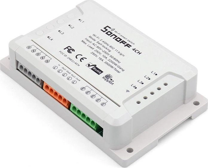 Sonoff 4-kanalų išmani relė valdoma WiFi - 230VAC 2200W