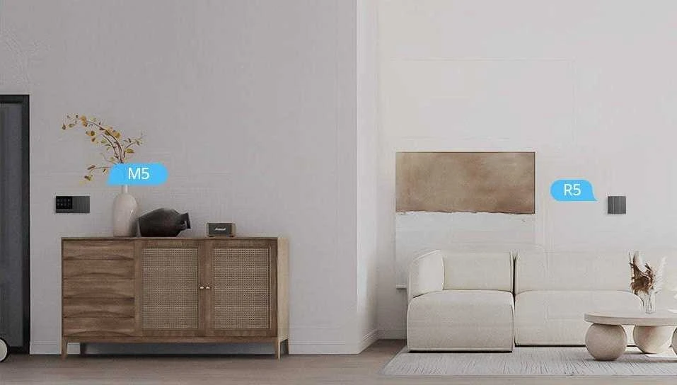 Išmanusis scenos sieninis jungiklis WiFi Sonoff M5 2C (2 kanalų)