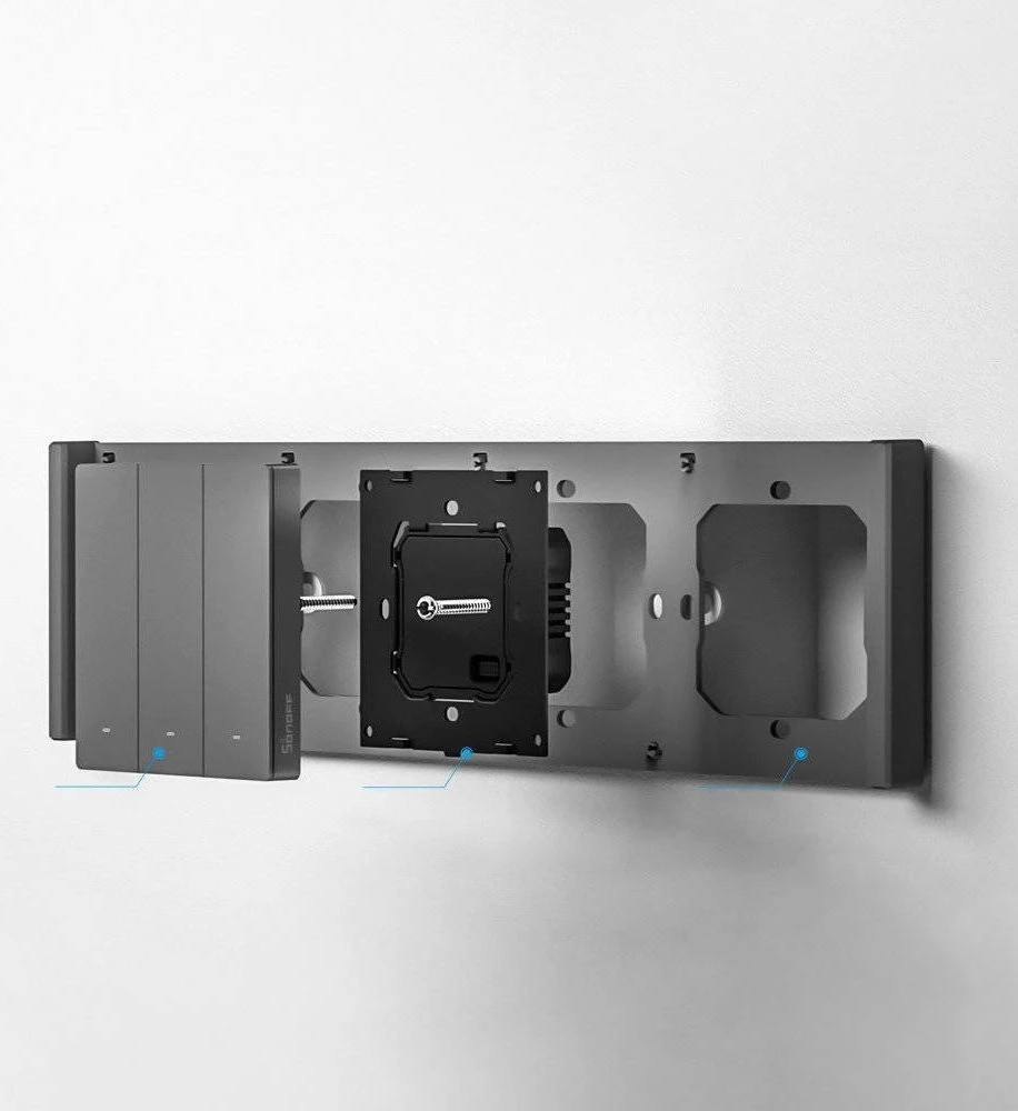 Sonoff SwitchMan M5 Wifi 1 klavišo jungiklis 86mm pločio M5-1C-86
