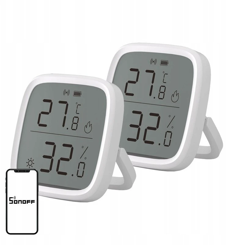 SONOFF ZigBee SNZB-02D temperatūros ir drėgmės jutiklis, 2 vnt.