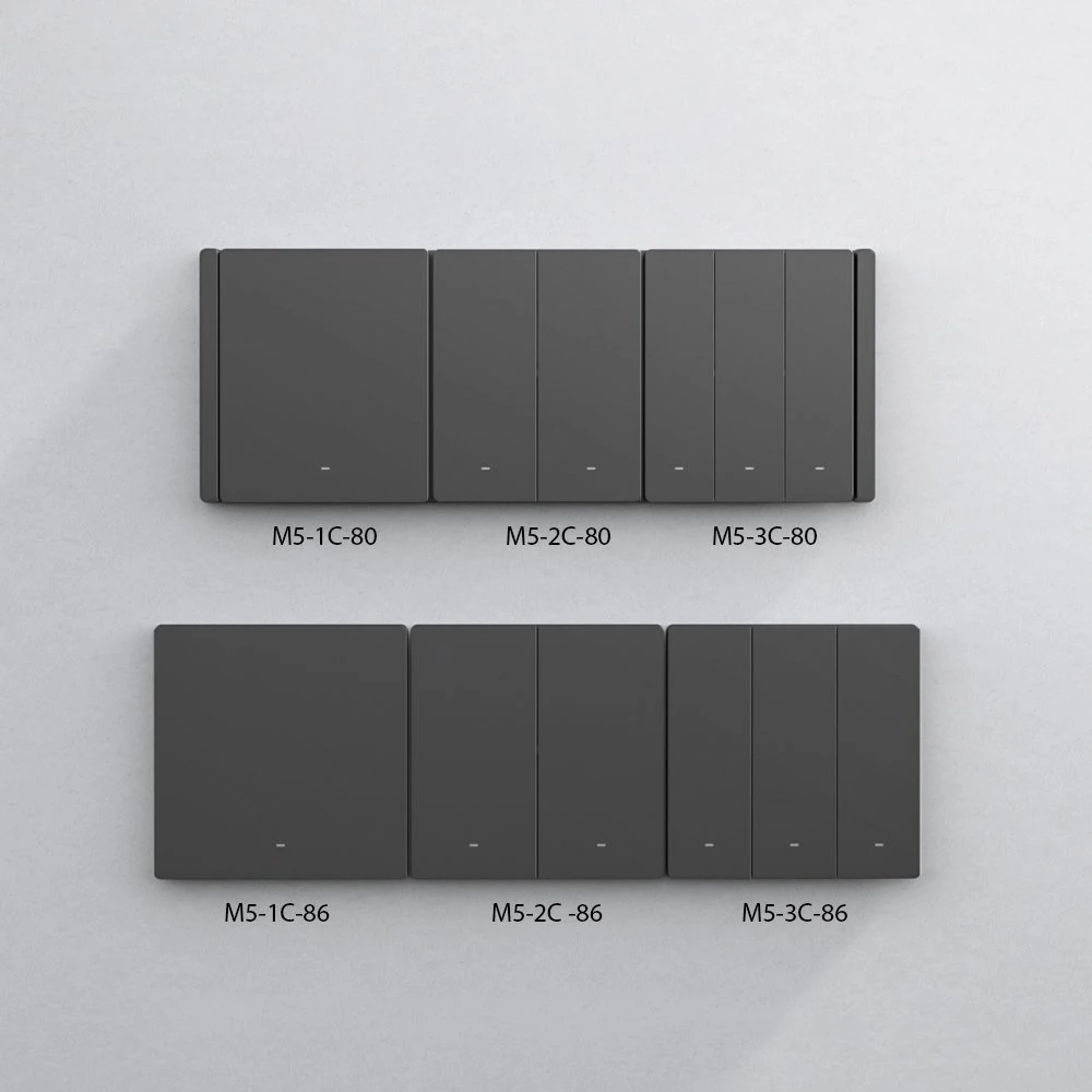 SONOFF M5 3 klavišų sieninis jungiklis 80mm pločio M5-3C-80