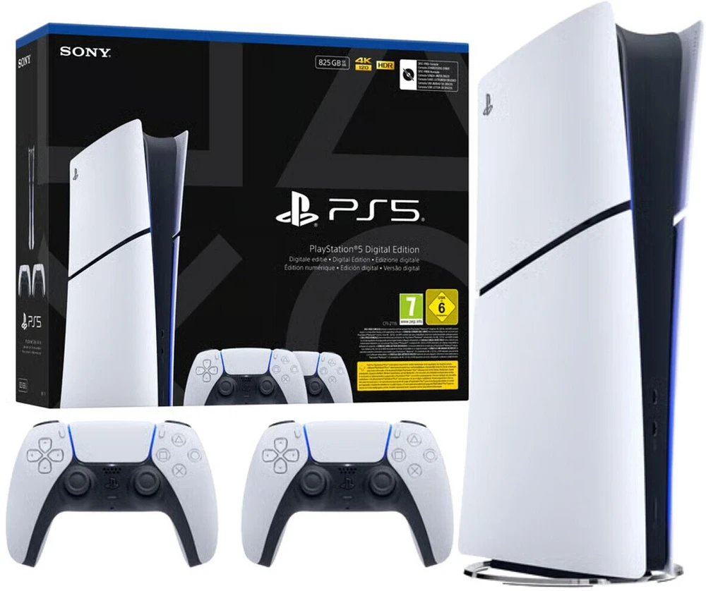 SONY PS5 Digital Edition 825GB console + 2 DS5 controllers