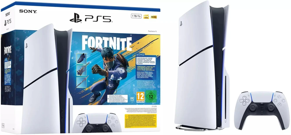 Sony PlayStation 5 Slim Disc Edition 1TB + Fortnite: Flowering Chaos (Baltas)