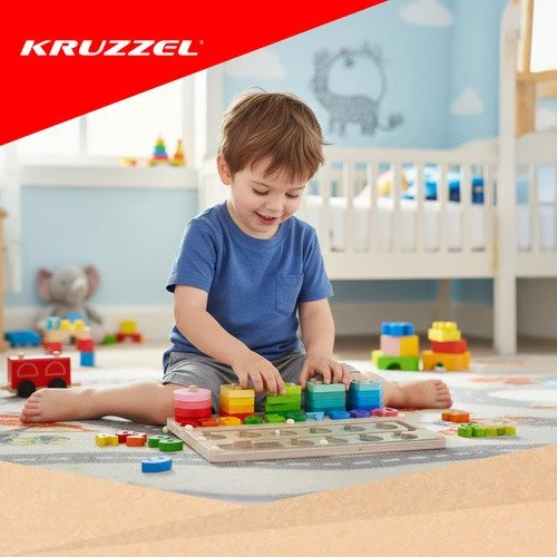 Medinis rūšiuoklis vaikams Kruzzel 3 viename Montessori 30 × 22,5 cm