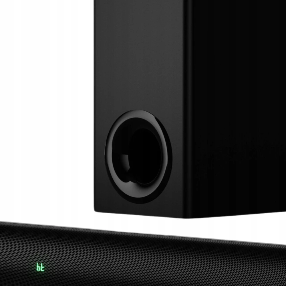 Namų kino sistema Garso juosta Akai ASB-8WSW, RMS galia 150 W, dažnių juosta 50 Hz–18 kHz, AC 100–240 V maitinimo šaltinis, 4 omų varža, juoda