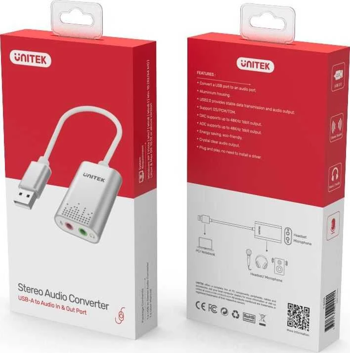 UNITEK Y-247A Unitek, USB garso plokštė, Y-247A