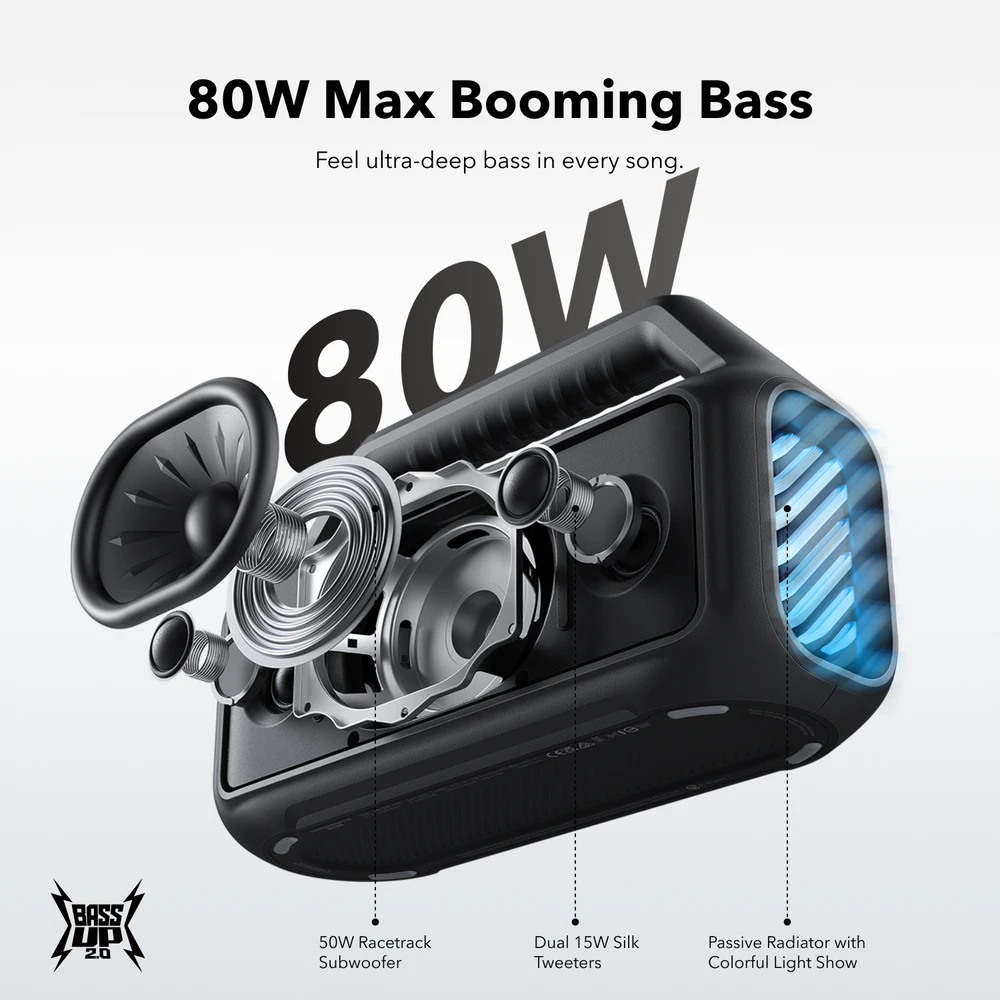 Soundcore Motion Boom 2 nešiojama kolonėlė, žalios spalvos