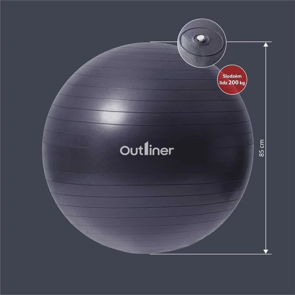 Nesprogst. gimnastikos kamuolys OUTLINER LS3222, Ø85 cm, PVC