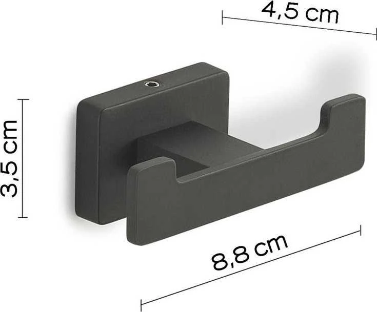 Kabliukas GEDY ATENA 442614, 45×88×35 mm, juodas