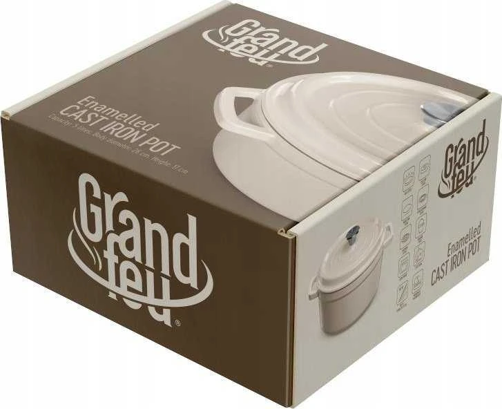 Grand Feu Grandfeu baltas puodas, 4,7l su dangčiu