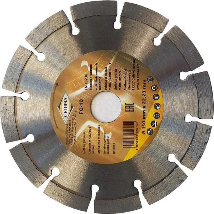Deimantinis segmentinis pjovimo diskas Cedima 150×22.23×2.0