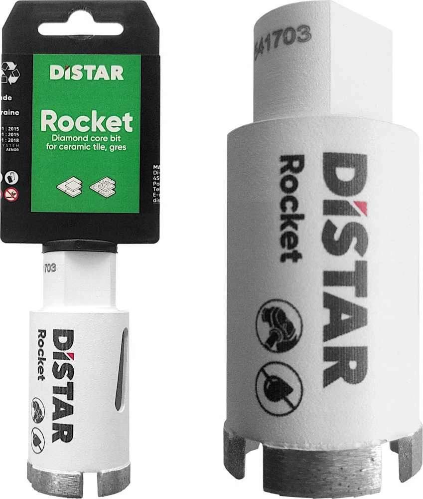 Distar ROCKET karūnėlės plytelėms, granitui, 20mm, 35mm, 45mm, 50mm, 55mm, 65mm, 68mm M14 jungtis, Karūnėlės skersmuo: 55 mm