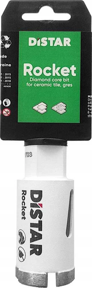 Distar ROCKET karūnėlės plytelėms, granitui, 20mm, 35mm, 45mm, 50mm, 55mm, 65mm, 68mm M14 jungtis, Karūnėlės skersmuo: 55 mm