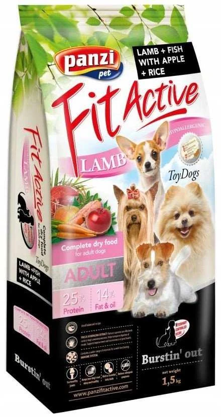 Fit_Active Sausas ėdalas šunims Fit Active Toy Dogs, su ėriena, 1.5kg
