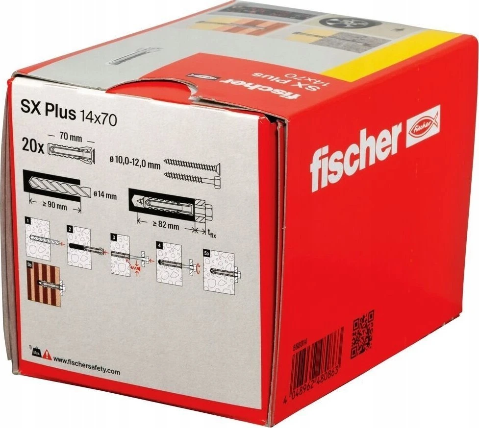 FISCHER KOSZULKA SX PLUS 14×70 /20vnt. UNIVERSALŪS LENGVI TVIRTINIMO ELEMENTAI