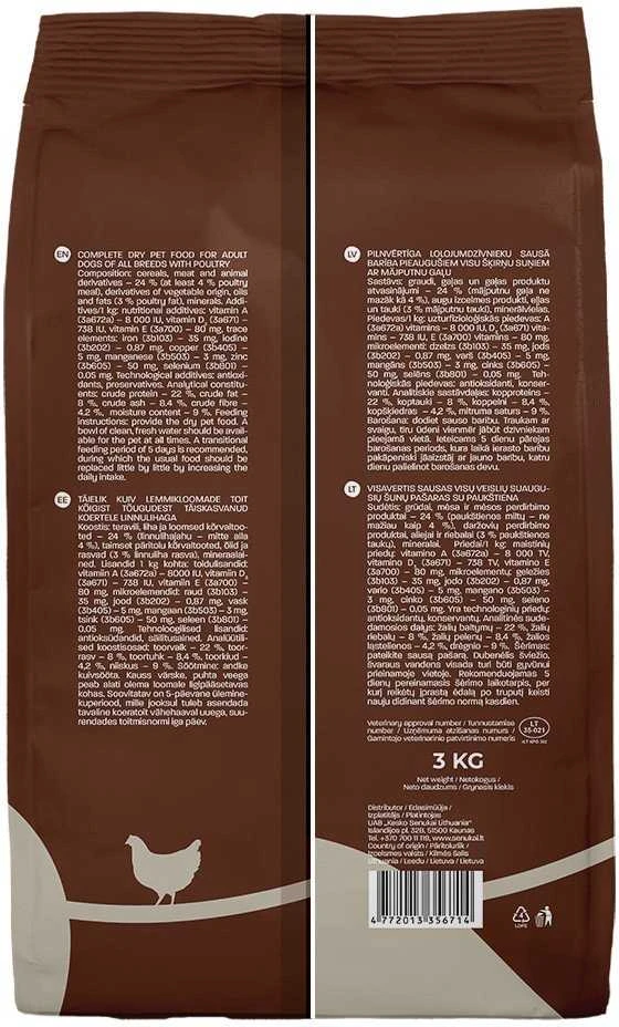 Sausas šunų maistas Höppy, paukštiena, 3kg