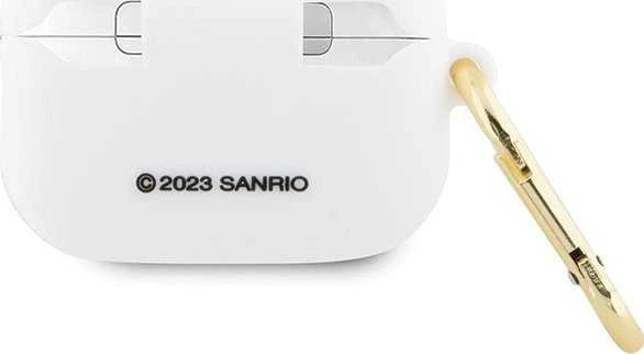 Hello Kitty HKA23DKHSH AirPods 1/2 Dėklas baltos spalvos Silicone 3D Kitty Head