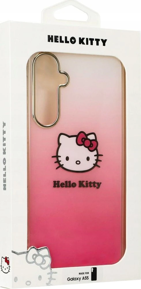 Samsung Galaxy A55 5G Hello Kitty dėklas IML Gradient Electrop Kitty Head (HKHCSA55HDGKEP) rožinės spalvos