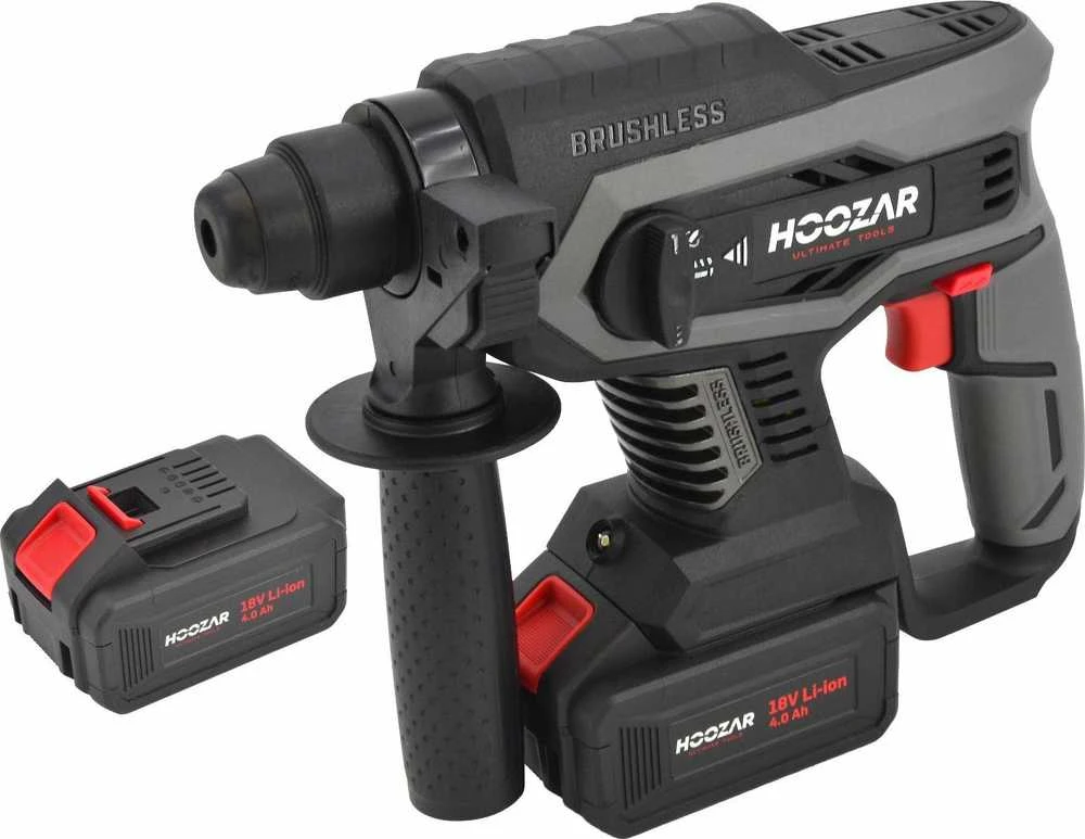 HOOZAR perforatorius su bešepetėliniu varikliu RH10BL, SDS+, 2.2J, 18V, 2x4.0Ah