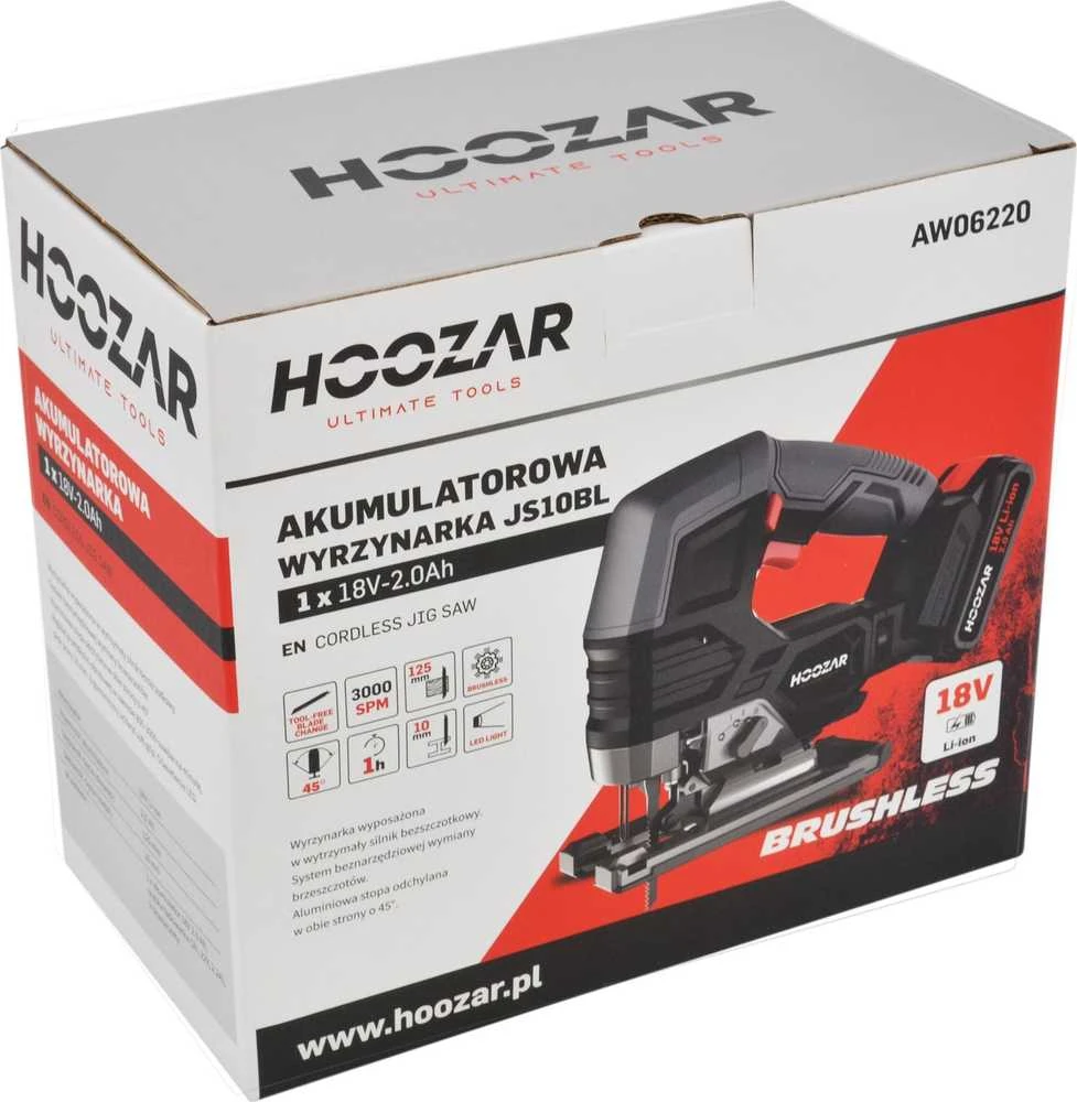 HOOZAR siaurapjūklis BEZSZCZOTKOWA 18V 1x2.0Ah JS10BL