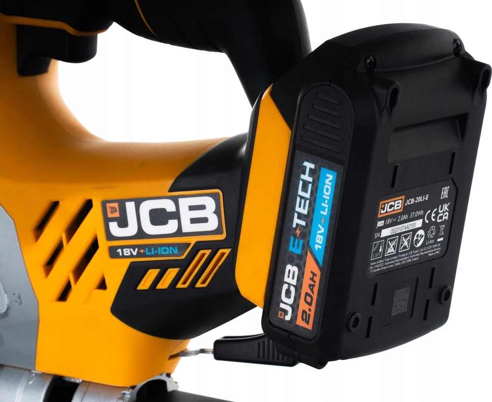 Akumuliatorinis siaurapjūklis JCB 18JS-2XB-E; 18 V; 1x2,0 Ah akum.