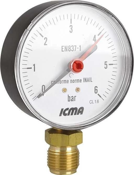 Manometras ICMA 1/2″, 80 mm, 6 BAR
